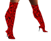 Leopard boots red