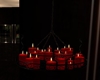 Chandeliers , red candle