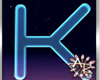 ! 3D Neon Blue Letter K