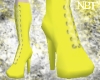 Yellow lace-up boots