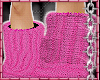 ! pink fluffy warmers <3