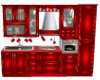 small red kitchen