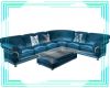 Satin Raparound Sofa blu