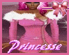 Furry collar dress pink