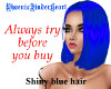 Shiny blue hair
