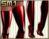 SM1 PVC Thigh Boots Red