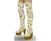 White/Gold High boots