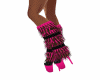 Pink Black Fringe Boots