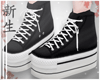 ☽ Black Wht Sneakers.