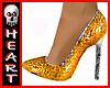 YELLOW GOLD Sequin Pumps