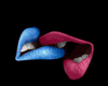 Lips blue-pink frame