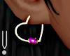 -V- Hearts Earrings Gd