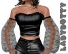 black leather and net