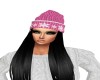 Hat Pink/Black Hair