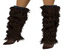 high fur boots brown