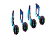 Blk/Blue Music Note Seat