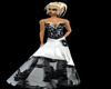 black white evening Gown
