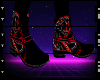 !Neon Red Snake Boots