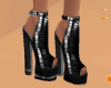 latex sandals black