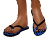Blue/Black Flip Flops