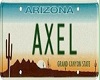 Axel Licence plate