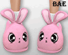 B| Pink Bunny Slippers