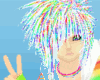 White Rainbow spike hair