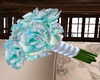 teal and white bouquet