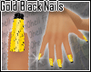 f0h Gold Black Nails