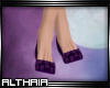 Purple flat flower shoes