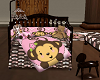 Pink/Brown Monkey Crib