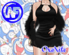 Black Dress + Fur Shawl