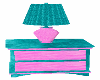 teal/pink nightstand