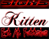 Red / Black Kitten Sign