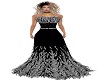 Feather Gown Blk/Wht