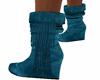 Blue Wedge Boots