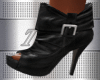 PVC Leather Heels Black