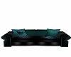 BLACK AND TEAL LOVESEAT