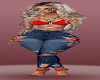 Red Roses Jeans w Bikini Top