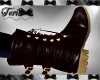 Brn Leather Bomber Boots