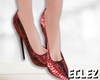 Sequin Heels red