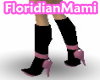 Black Heel boots w/ pink