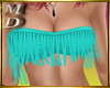 Fringed Teal Tube Top