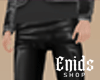 E. Black Leather Pants