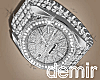 [D] Silver diamond watch