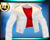 Leather White Red RibTee