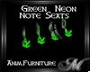Green Neon Note Seats