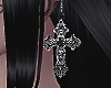 Cross earrings black