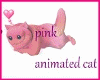 anumated pink cat,