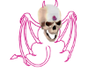 neon pink skull wings 
